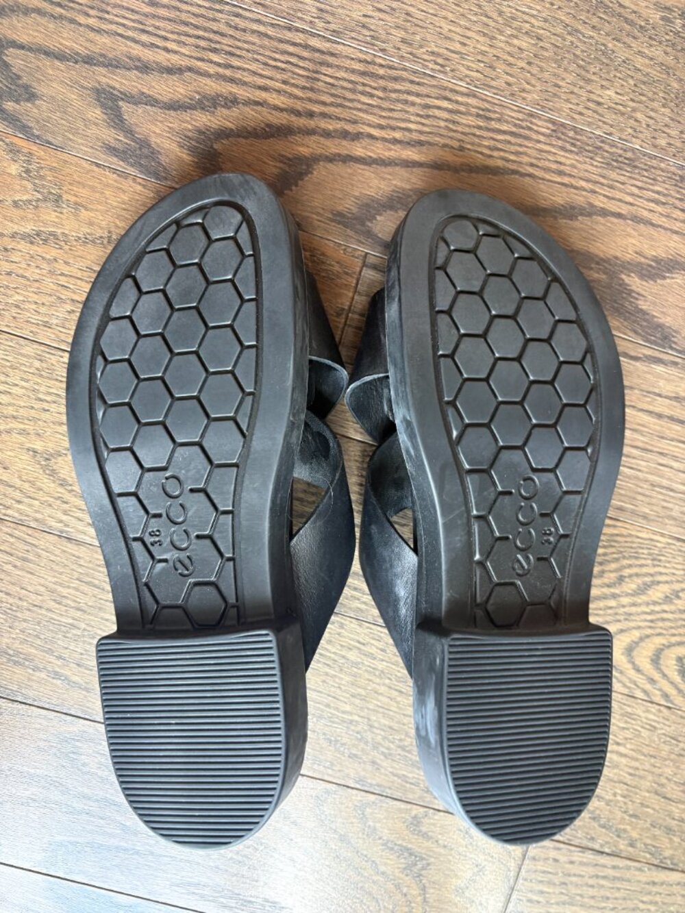 EECO Black Leather Sandals - Picture 2 of 3